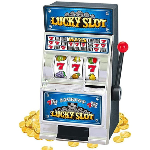 Image of Salvadanaio Mini Slot Machine Lucky Portamonete Soldi Manopola Jackpot Gioco - Offershop.it