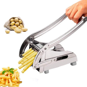 Taglia Affetta Patate Patatine Fritte Manuale Maniglia Acciaio Inox 2 Lame - Offershop.it