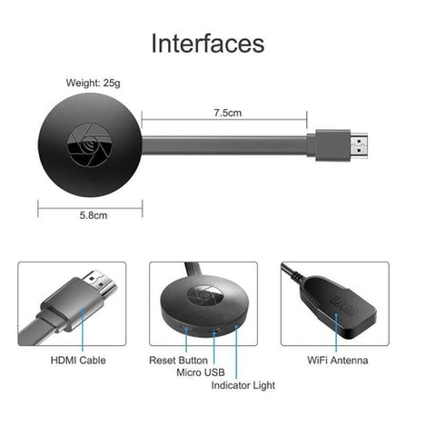 Image of Dongle Miracast Mirascreen Ricevitore Video TV HDMI Wifi Wireless 1080p DLNA - Offershop.it