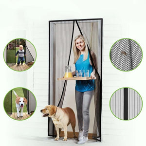 Zanzariera Magnetica Porte Tenda Universale Nera 140 x 240 cm Autochiudente - Offershop.it